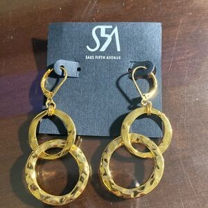 Saks Fifth Avenue Earrings 18k Gold Plated